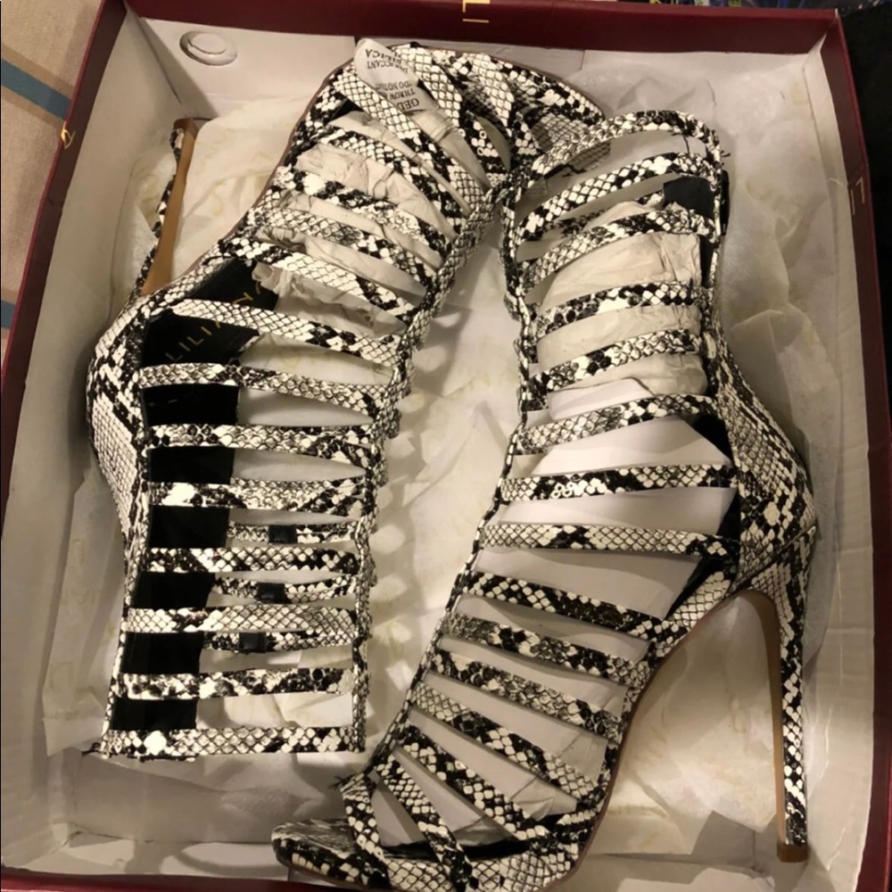 Snake print heels